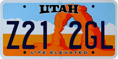 UT license plate Z212GL