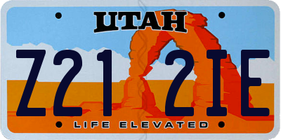 UT license plate Z212IE