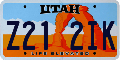 UT license plate Z212IK