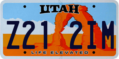 UT license plate Z212IM
