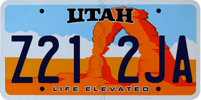UT license plate Z212JA