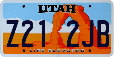 UT license plate Z212JB