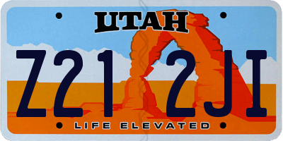 UT license plate Z212JI