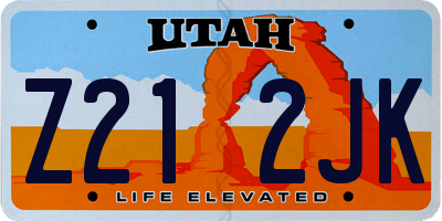 UT license plate Z212JK