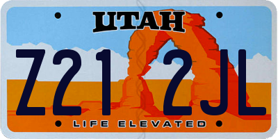UT license plate Z212JL