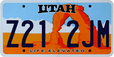 UT license plate Z212JM