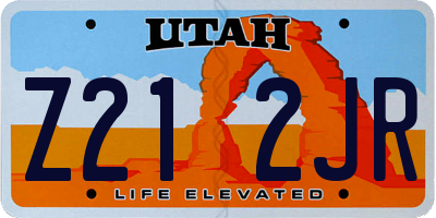 UT license plate Z212JR