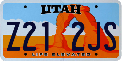 UT license plate Z212JS