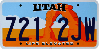 UT license plate Z212JW