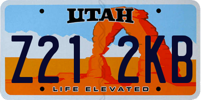 UT license plate Z212KB