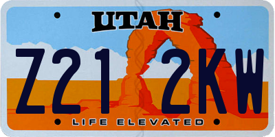 UT license plate Z212KW