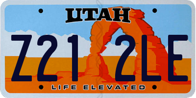 UT license plate Z212LE