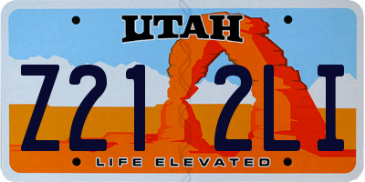 UT license plate Z212LI