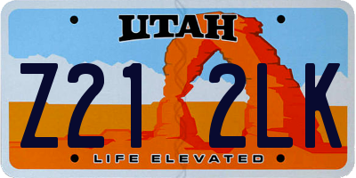 UT license plate Z212LK