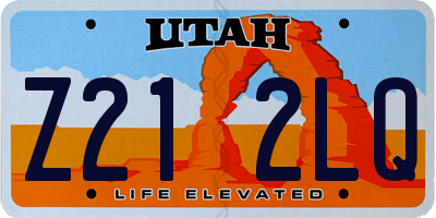 UT license plate Z212LQ