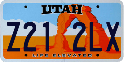 UT license plate Z212LX