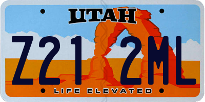 UT license plate Z212ML