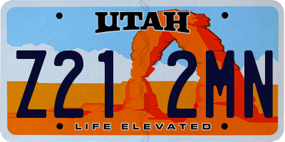 UT license plate Z212MN