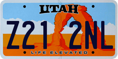 UT license plate Z212NL