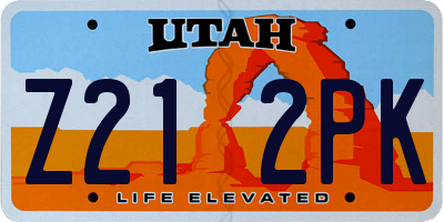 UT license plate Z212PK