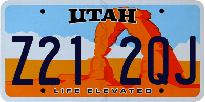 UT license plate Z212QJ