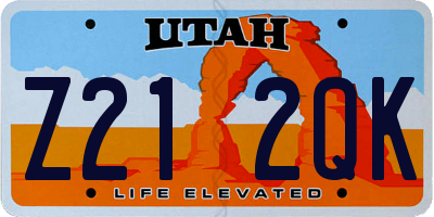 UT license plate Z212QK