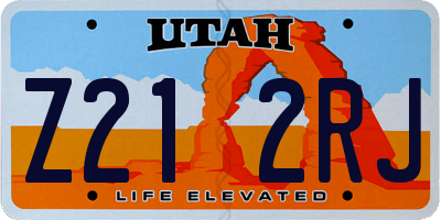 UT license plate Z212RJ