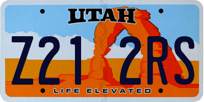 UT license plate Z212RS
