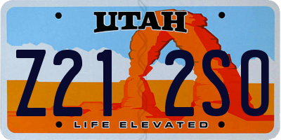 UT license plate Z212SO