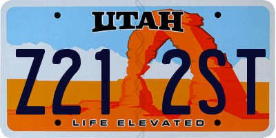 UT license plate Z212ST