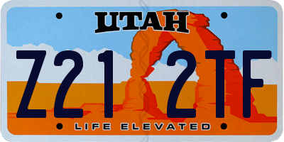 UT license plate Z212TF