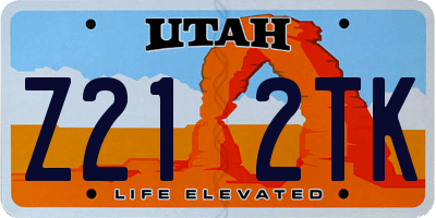 UT license plate Z212TK