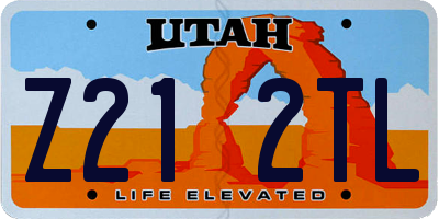 UT license plate Z212TL