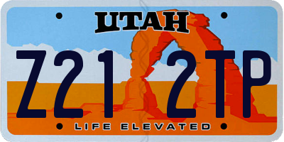 UT license plate Z212TP