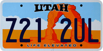 UT license plate Z212UL