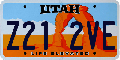 UT license plate Z212VE