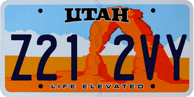UT license plate Z212VY
