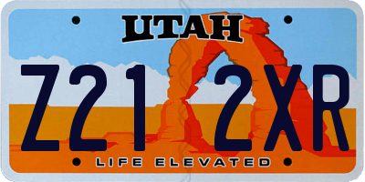UT license plate Z212XR