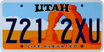 UT license plate Z212XU