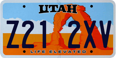 UT license plate Z212XV