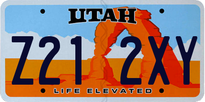 UT license plate Z212XY