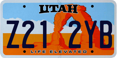 UT license plate Z212YB