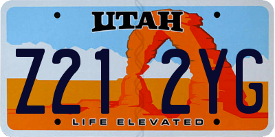 UT license plate Z212YG