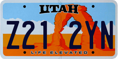 UT license plate Z212YN