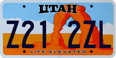 UT license plate Z212ZL