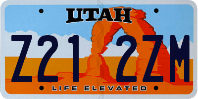 UT license plate Z212ZM