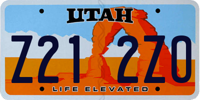 UT license plate Z212ZO