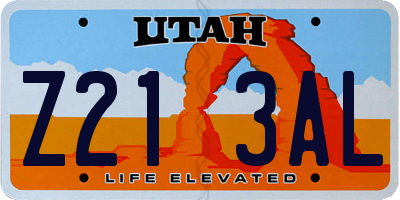 UT license plate Z213AL