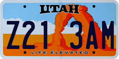 UT license plate Z213AM
