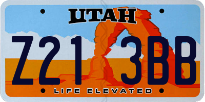 UT license plate Z213BB